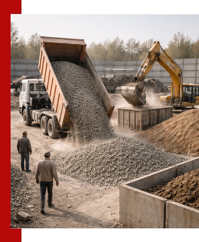 Доставка нерудных материалов с погрузкой и разгрузкой в Усинске