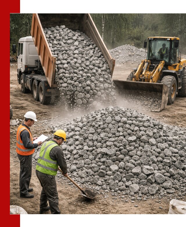 Гранитный щебень фракция 70-150 доставка в Усинске