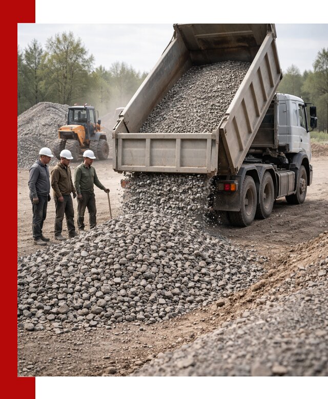 Доставка гравийного щебня фракции 70-120 в Усинске