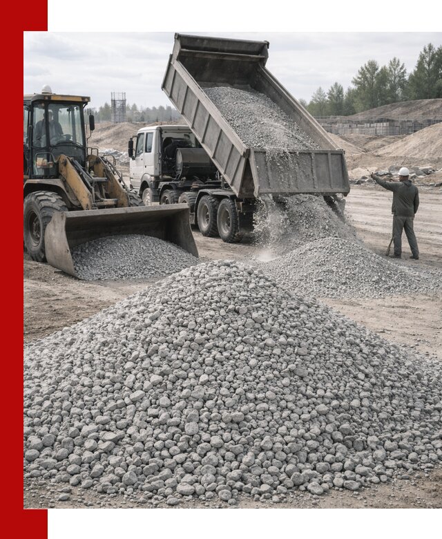 Доставка известнякового щебня фр. 5–20 в Усинске