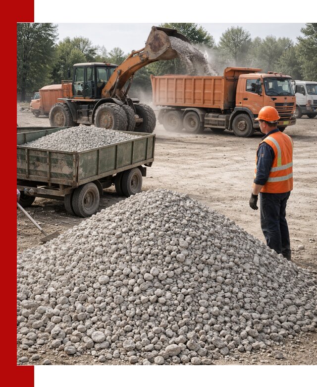 Доставка известнякового щебня фракция 20–40 в Усинске