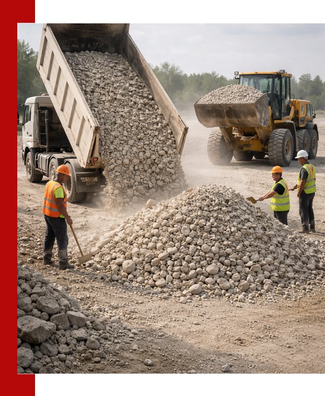 Доставка известнякового щебня фр. 40-70 в Усинске