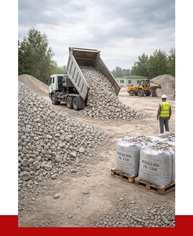 Известняковый щебень фракция 70-150 в Усинске от 1280 р. | ПРОНЕРУДСнс