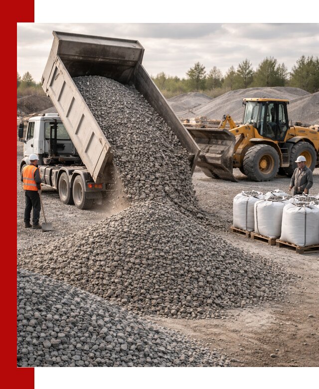 Бетонный щебень фракция 5–20 с доставкой в Усинске