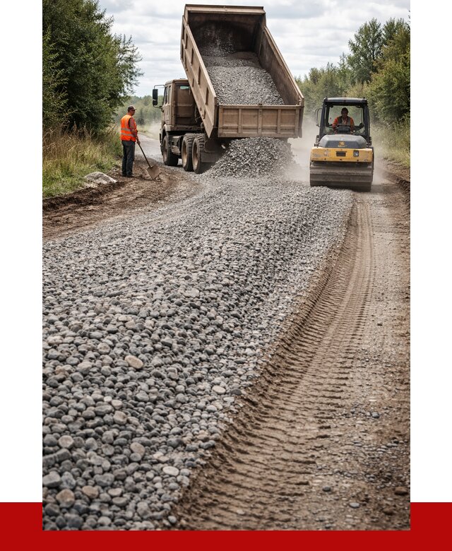 Щебень для отсыпки дороги в Усинске от 2764 р. ПРОНЕРУДСнс