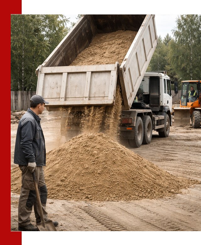 Доставка и продажа песка с разгрузкой в Усинске