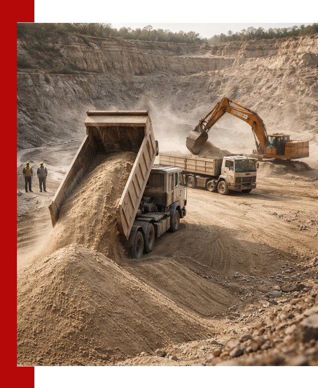 Карьерный песок навалом с доставкой в Усинске