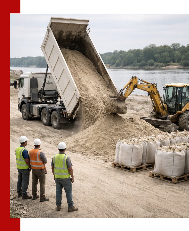 Доставка речного песка в Усинске самосвалами и погрузкой