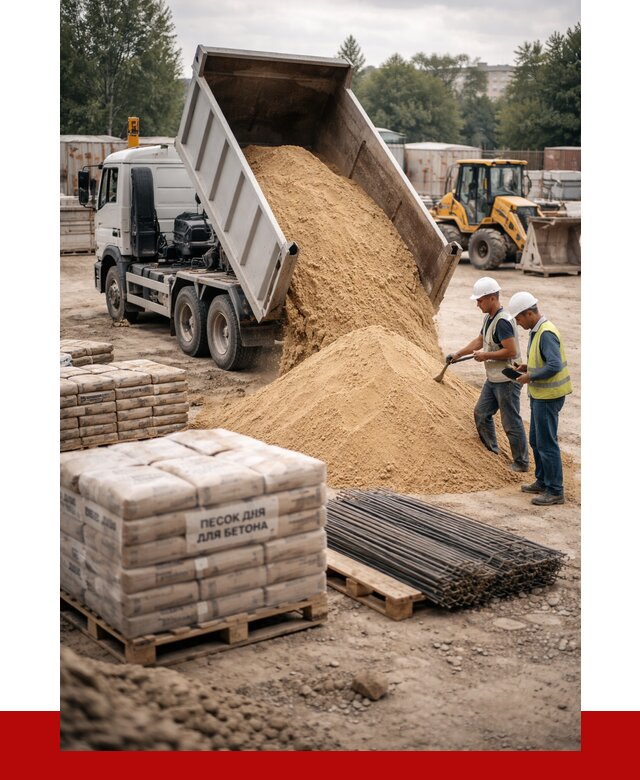 Песок для бетона в Усинске от 2560 р. с доставкой, ПРОНЕРУДСнс