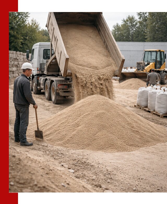 Кварцевый песок фракция 0–3 мм с доставкой в Усинске