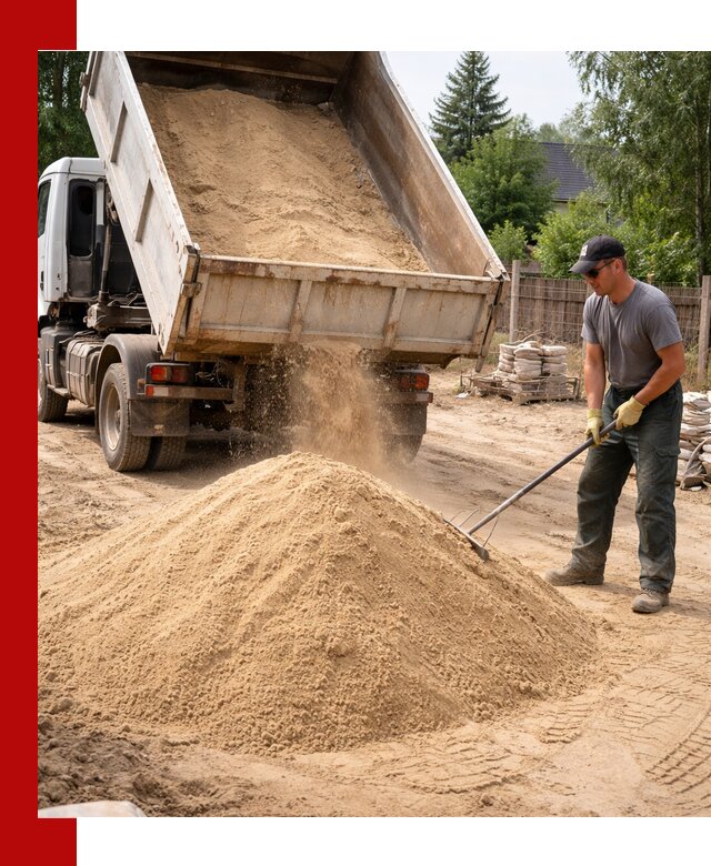 Доставка сухого песка самосвалами в Усинске