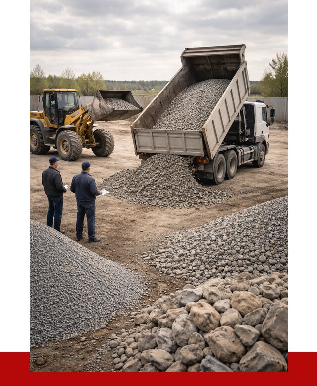 Гравий и камень с доставкой в Усинске от 4300 р. - ПРОНЕРУДСнс