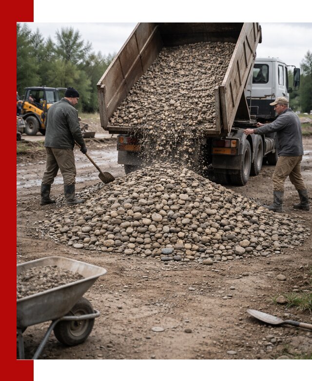 Доставка гальки речной оптом и в розницу в Усинске
