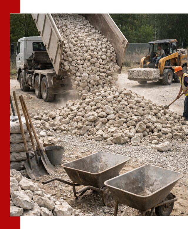 Доставка и продажа бутового известнякового камня в Усинске