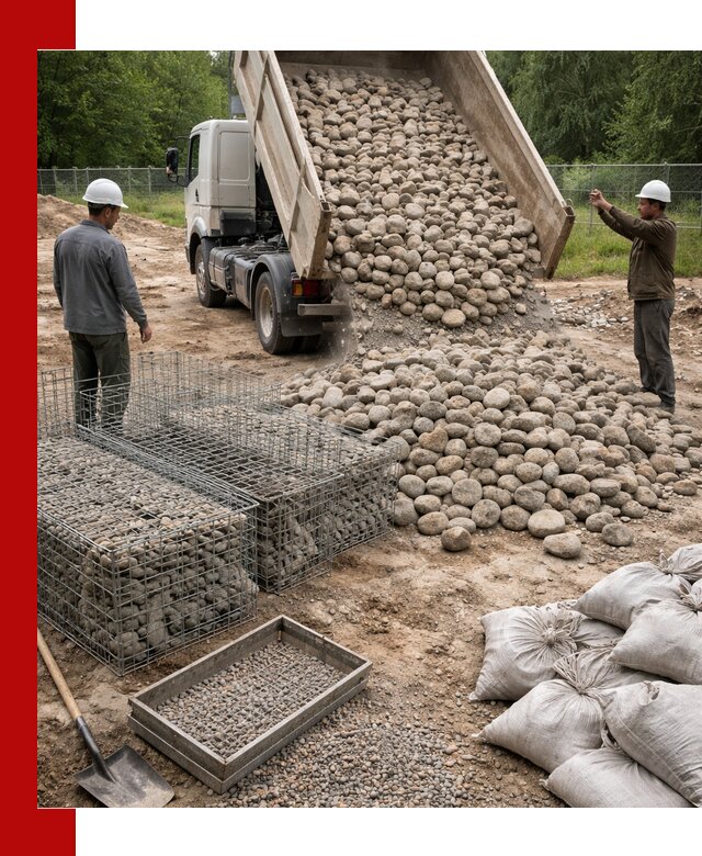 Камень для габионов фракция 70–151 в Усинске