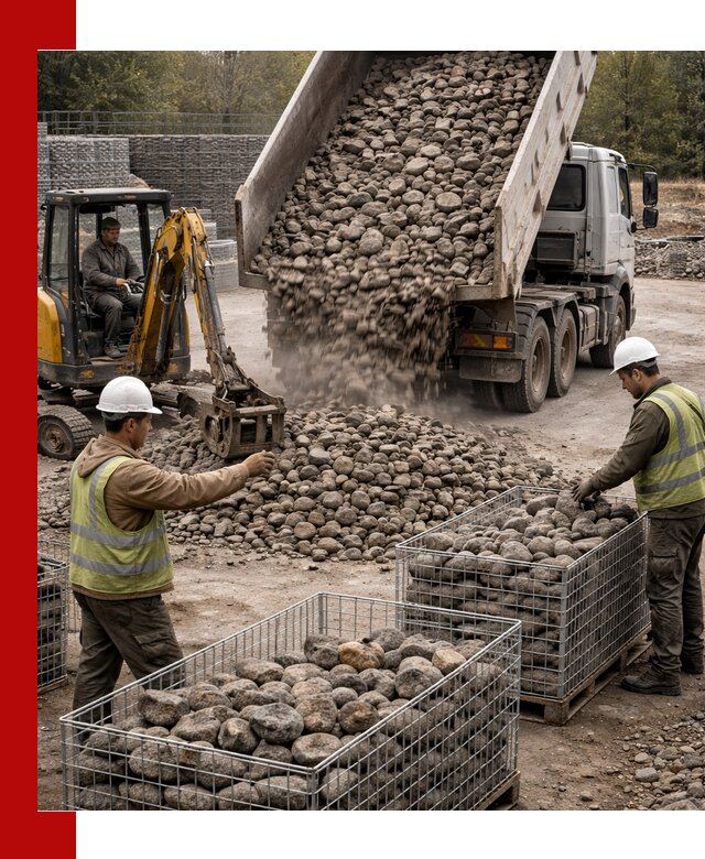 Камень для габионов фракция 100–201 в Усинске