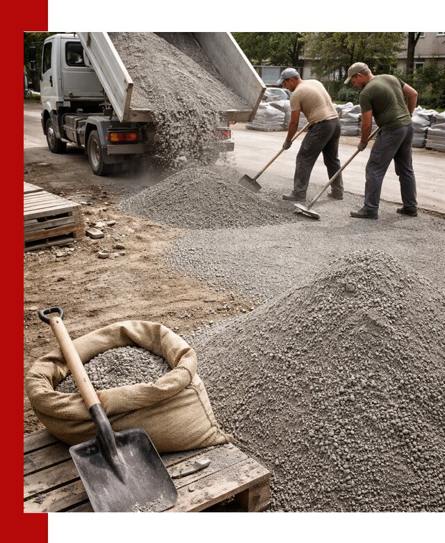 Отсев для тротуарной плитки в Усинске — доставка и укладка