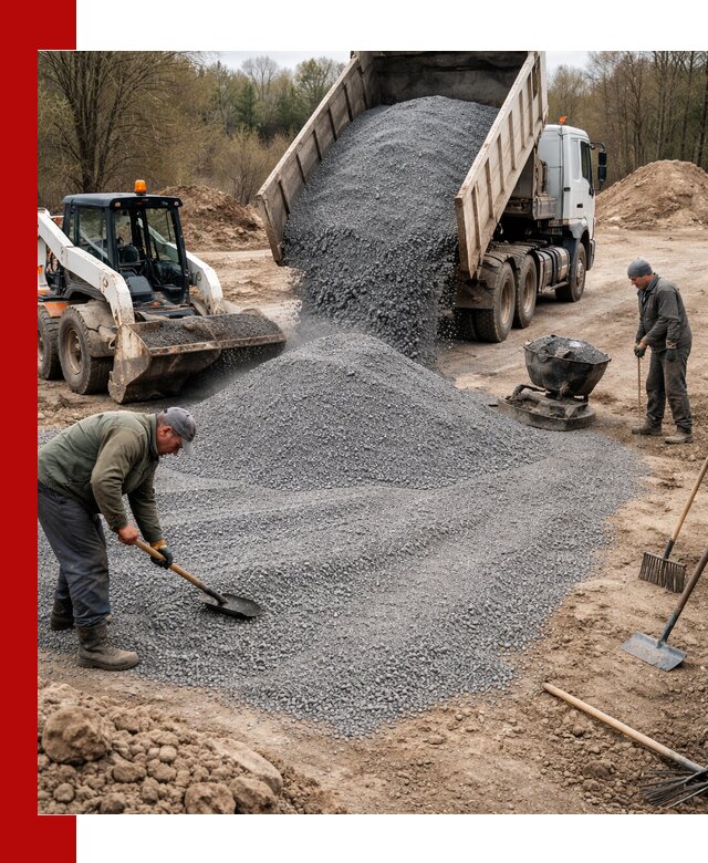 Отсев для подсыпки в Усинске — доставка и подсыпка на участок