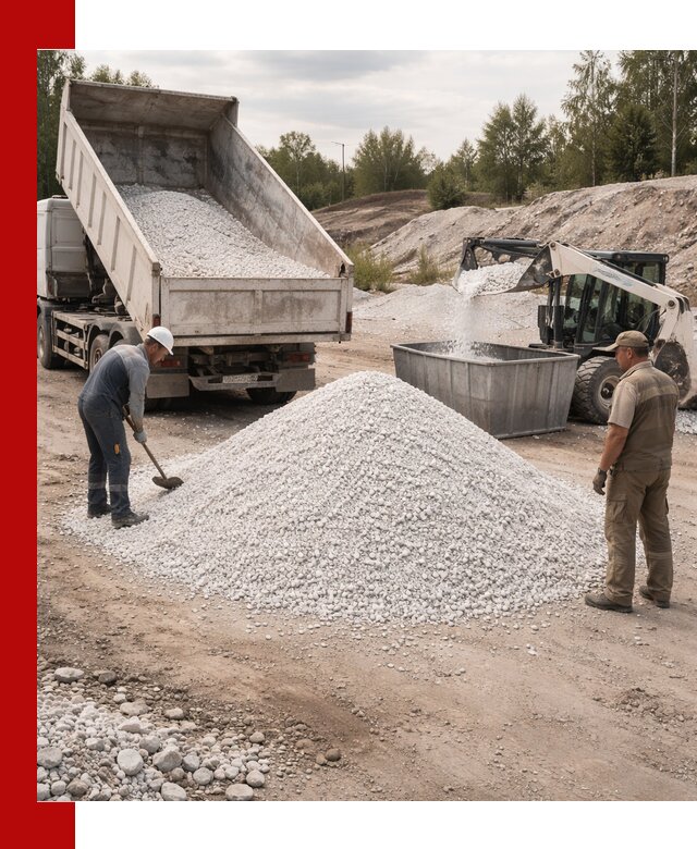 Доставка и продажа белой мраморной крошки в Усинске