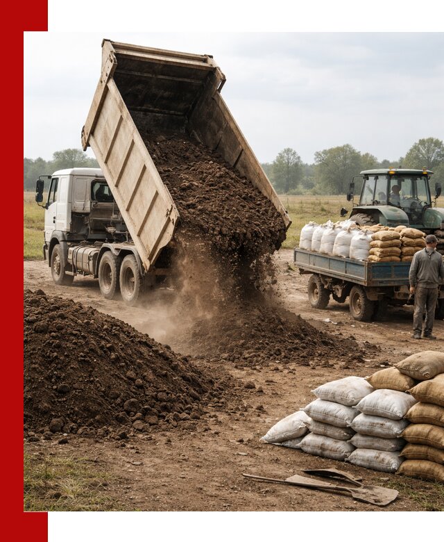 Доставка грунта и удобрений оптом в Усинске для сельхоз и строительства