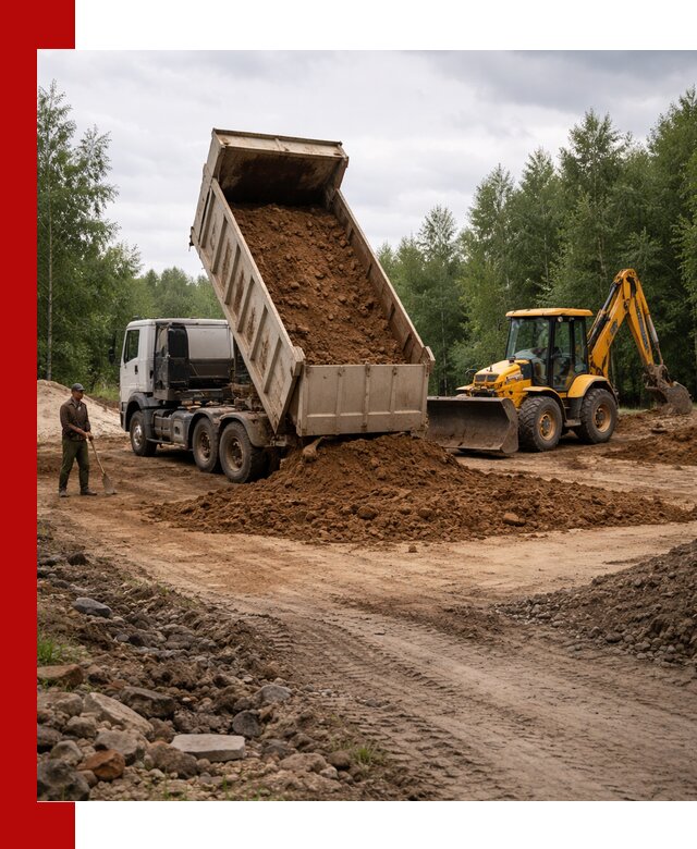 Доставка суглинка самосвалами в Усинске подсыпка и планировка