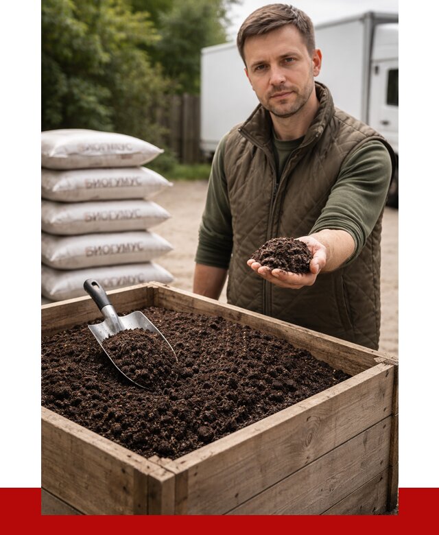 Купить биогумус в Усинске с доставкой от 8702 р. за куб | ПРОНЕРУДСнс