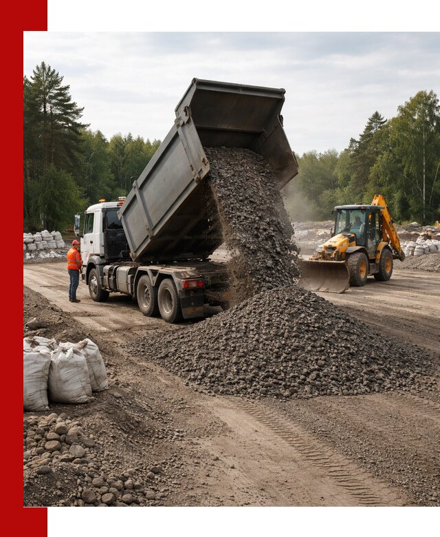 Доставка дробленого асфальта в Усинске для дорожных работ