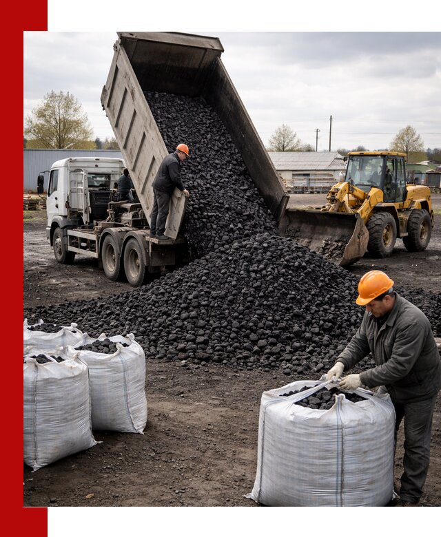 Доставка каменного угля в Усинске оптом и в розницу