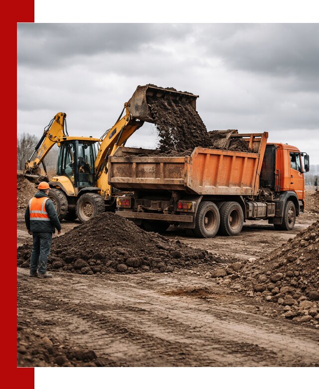 Вывоз грунта и строительного мусора в Усинске грузовыми самосвалами
