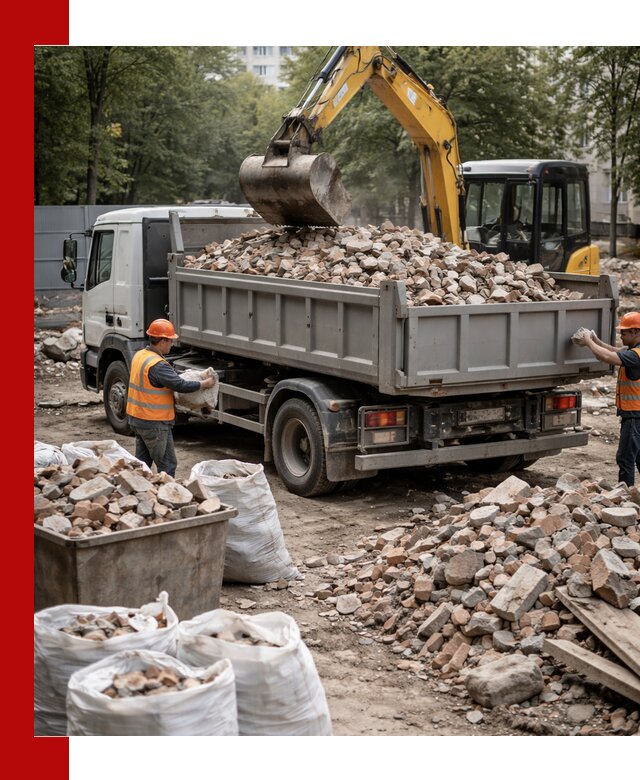 Вывоз строительного мусора в Усинске с самосвалами и контейнерами