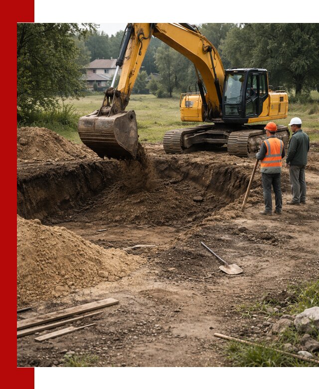 Рытье котлована под фундамент в Усинске (быстро и недорого)