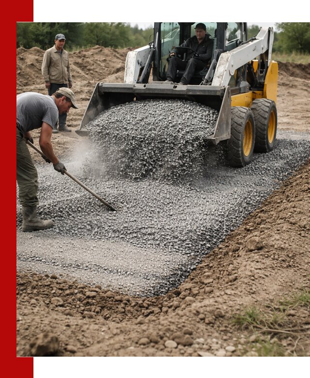 Устройство щебеночной подушки в Усинске для дорог и фундаментов